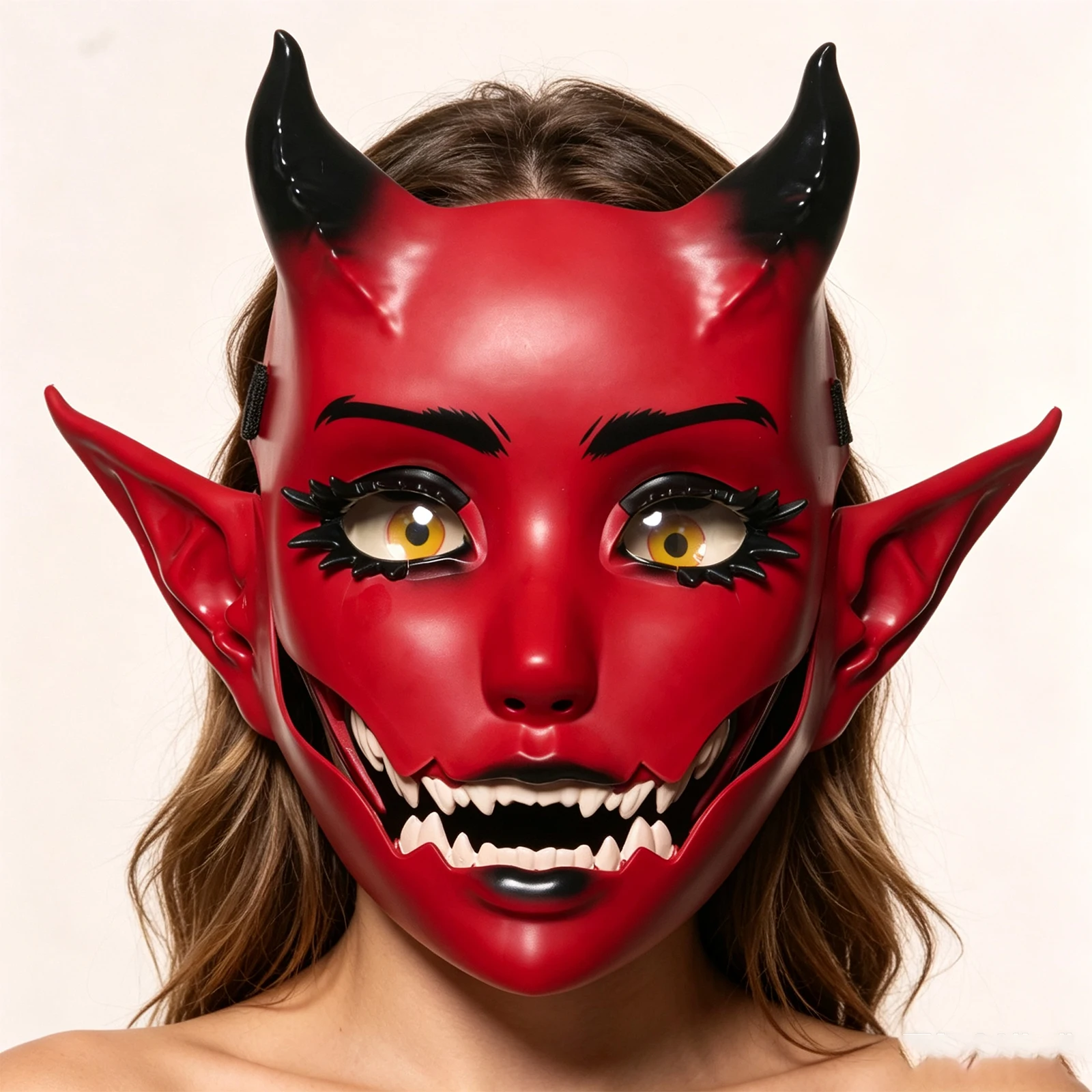 JAUPTO 7-Farbige Hornige Maske mit Beweglichem Kiefer und Offenem Mund, Fantasy-Kreatur-Maske für Halloween-Kostüme, Partys und Festivals, Gesichtsbedeckung für Erwachsene – Detail 5