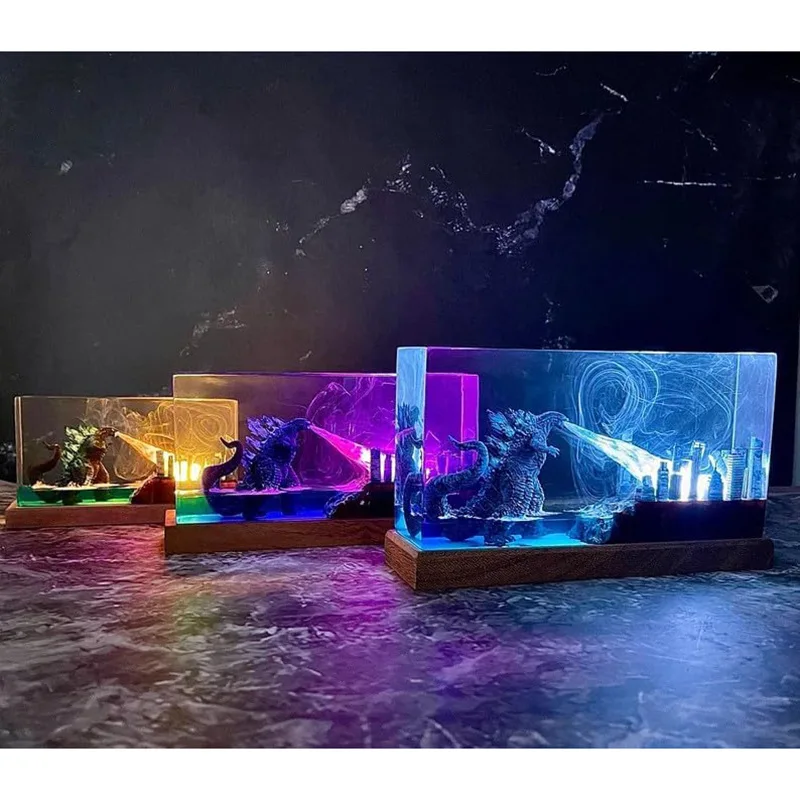 

Периферийные ночные светильники Godzilla, красочные светильники, меняющие цвет, изысканные городские модели, освещение для спальни, подарки на день рождения