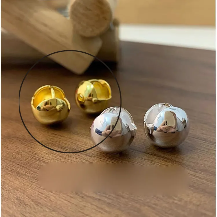 925 Sterling Silver Earrings for Women Gold Ball Round Earring Sexy Girl Fashion Trendy Jewelry Gift Party Wedding pendientes