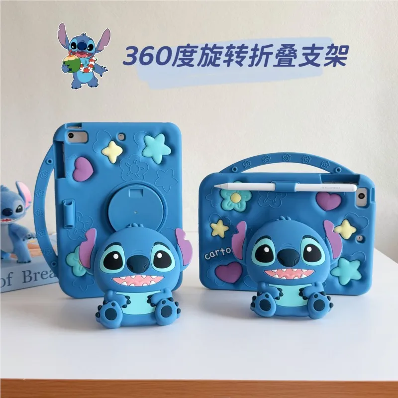 

Cute 3D Cartoon Stitch Shockproof Silicone Kids Tablet Case With Stand Handle For Samsung Tab A 8.0 A7Lite Tad A9 A11 8.7" Cover