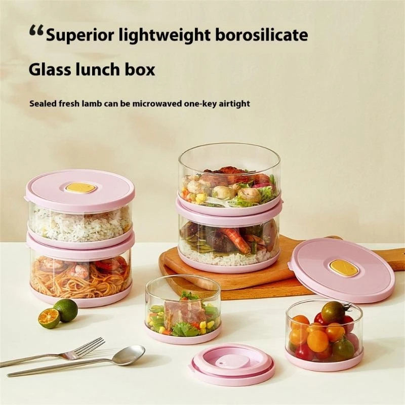 Glass Storage With Lid Microwave Safe Lunch Box For Office School Commutes best sale view 2