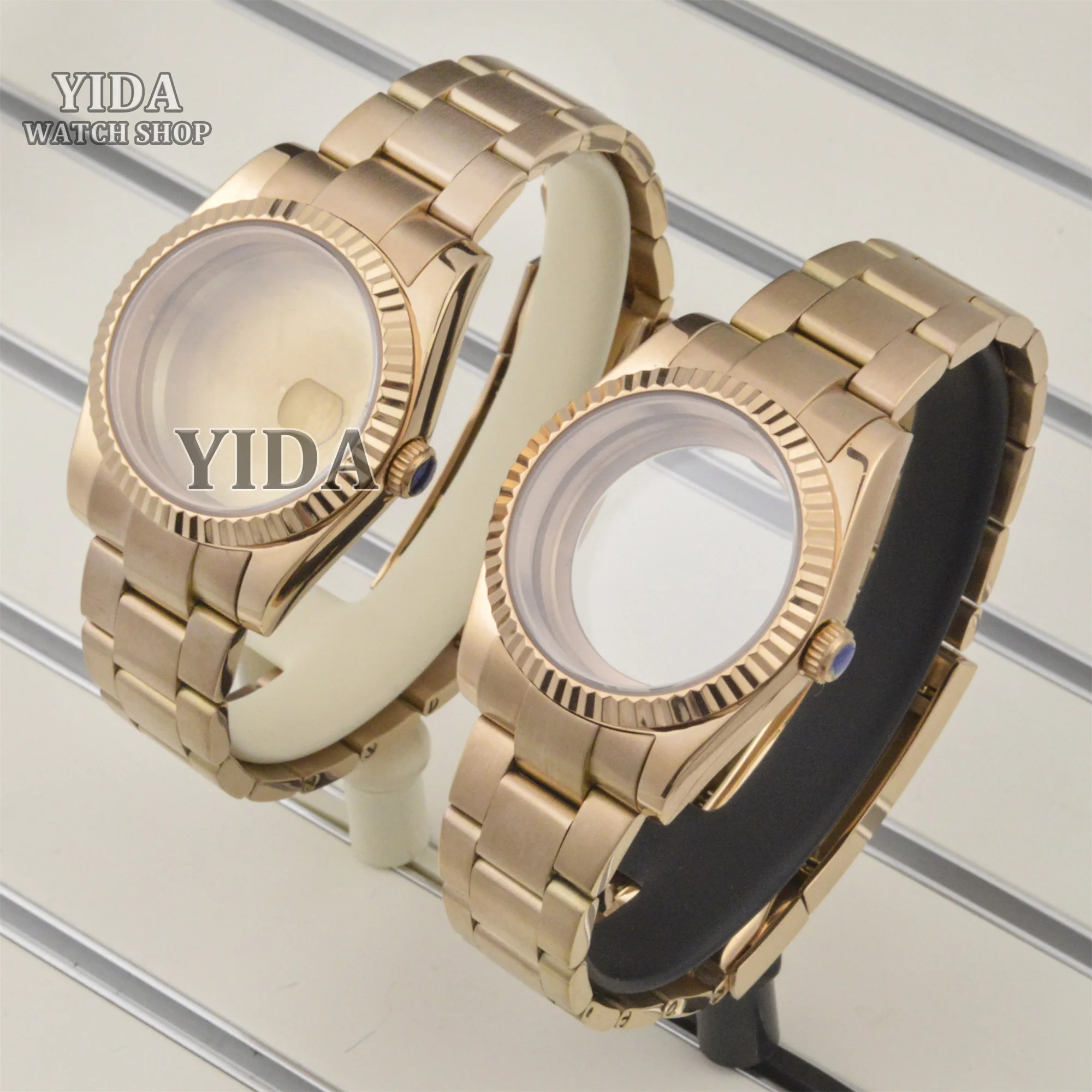 NH35 Watch case Strap for Datejust Stainless Steel Band Sapphire Glass 10ATM Waterproof fit NH35 NH36 Automatic Movement Parts