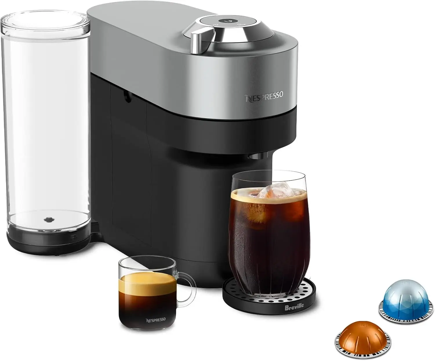 

Deluxe Coffee and Espresso Machine 37 Fl. Oz. Removable Side Water Tank Placement for Easy Access To Fit Tiny Spaces