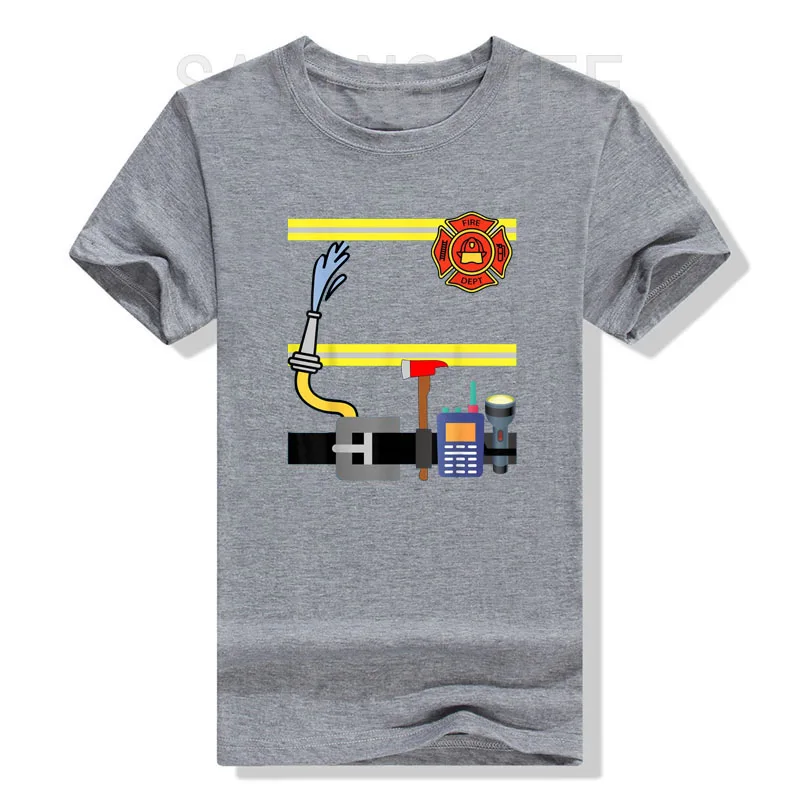 Feuerwehrmann Halloween DIY Feuerwehruniform Lazy Kostüm Anzieh-T-Shirt Y2k Fantastisches Feuerwehrmann-Grafik-T-Shirt Persönlichkeits-Streetwear – Detail 12