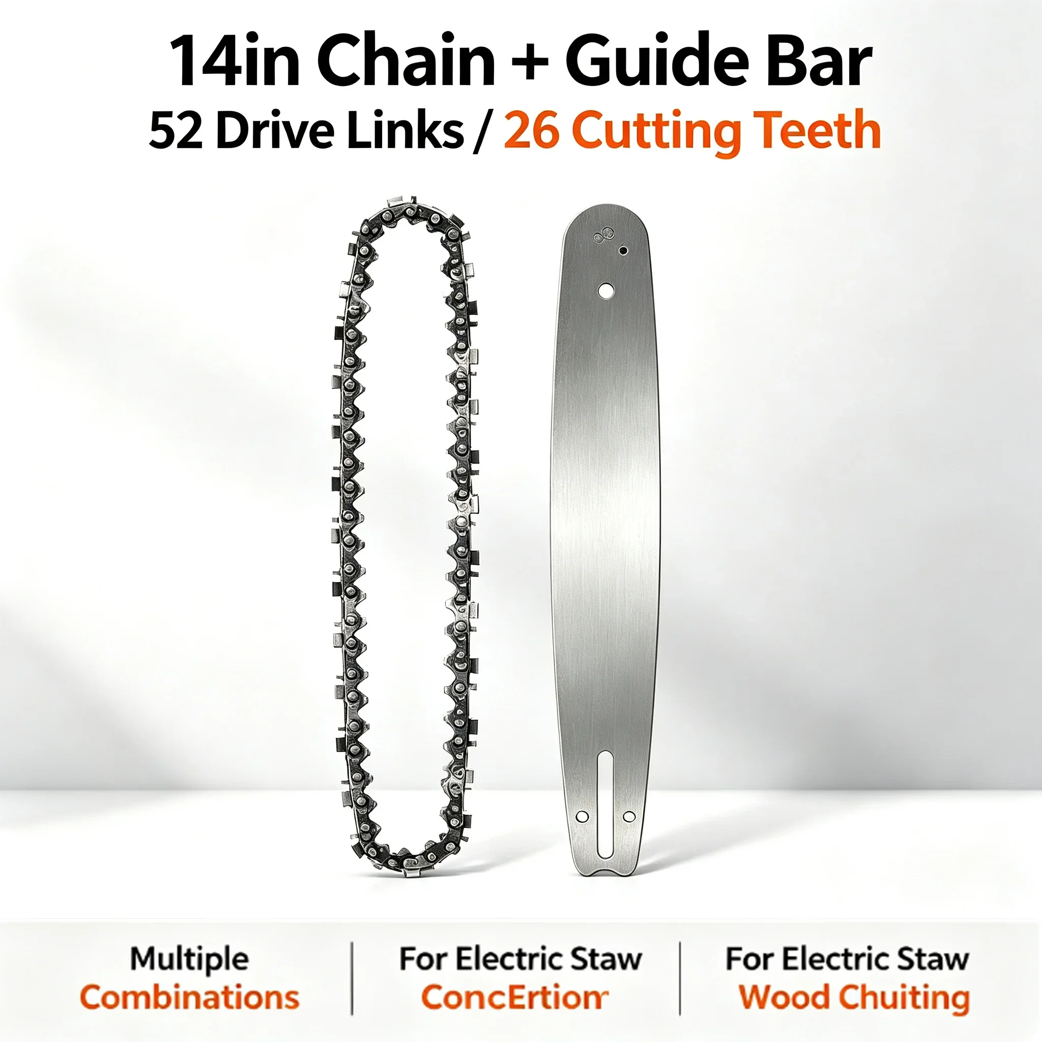 14 Inch 3/8"LP Electric Saw 52 Drive Links Chainsaw Chains Logging Saw Blade Pruning Chain Saw Chain Accessories Wood Cutting