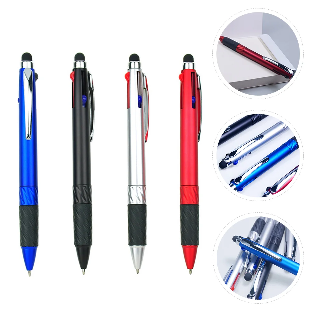 

4 Pcs Multifunction Stylus Creative Rotation Pens Stylish Writing Fashionable Ball Portable with Glue Grip Ballpoint