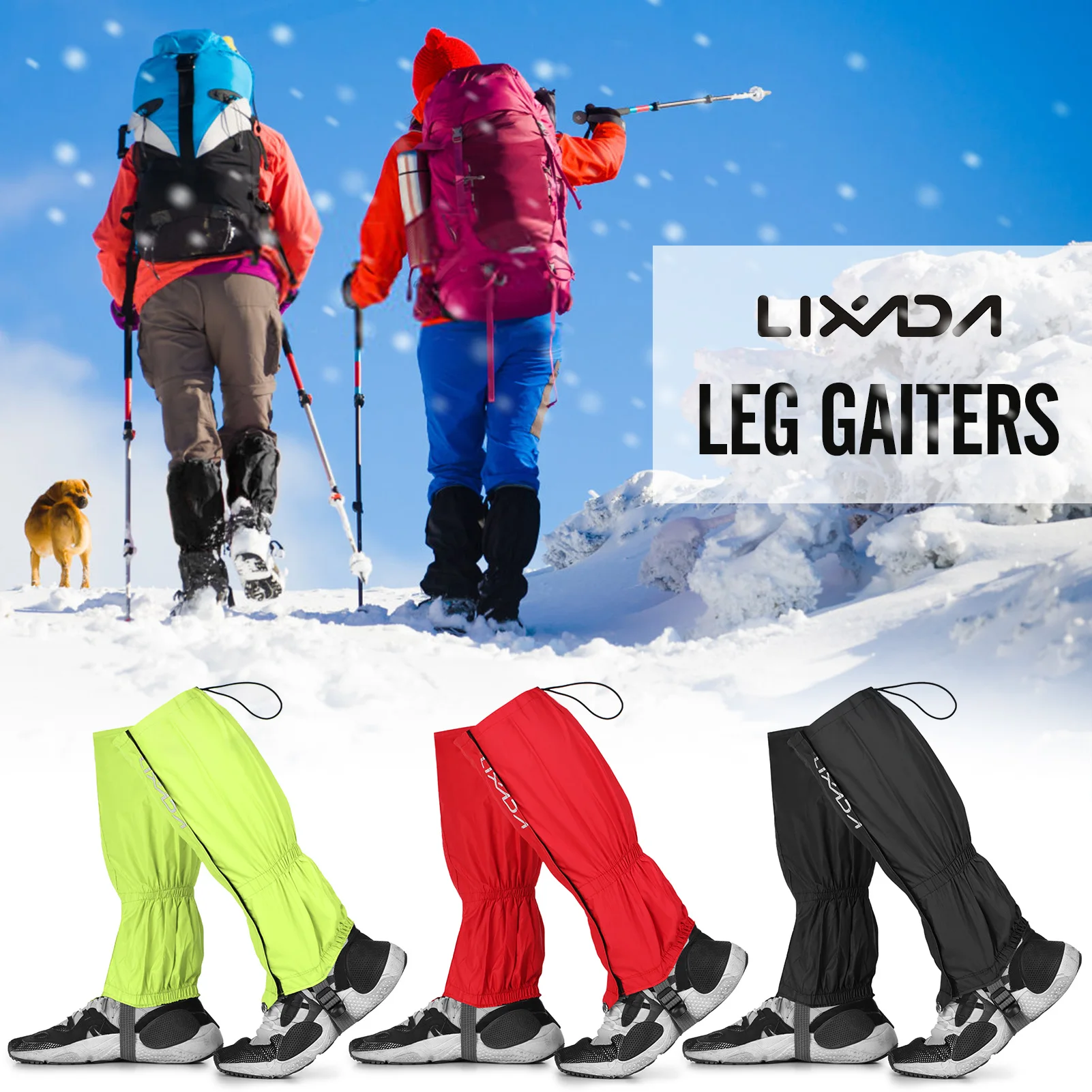 1pair  Waterproof Snow Leg Gaiters Hiking Boot Legging Shoes Warmer Snake Shoe Cover Tourist Outdoor Camping Trekking Climbing