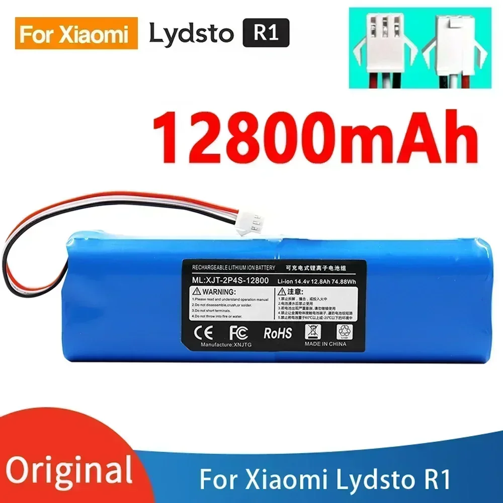 

2024 Upgrade for XiaoMi Lydsto R1 Rechargeable Li-ion Battery Robot Vacuum Cleaner R1 Battery Pack with Capacity 12800mAh