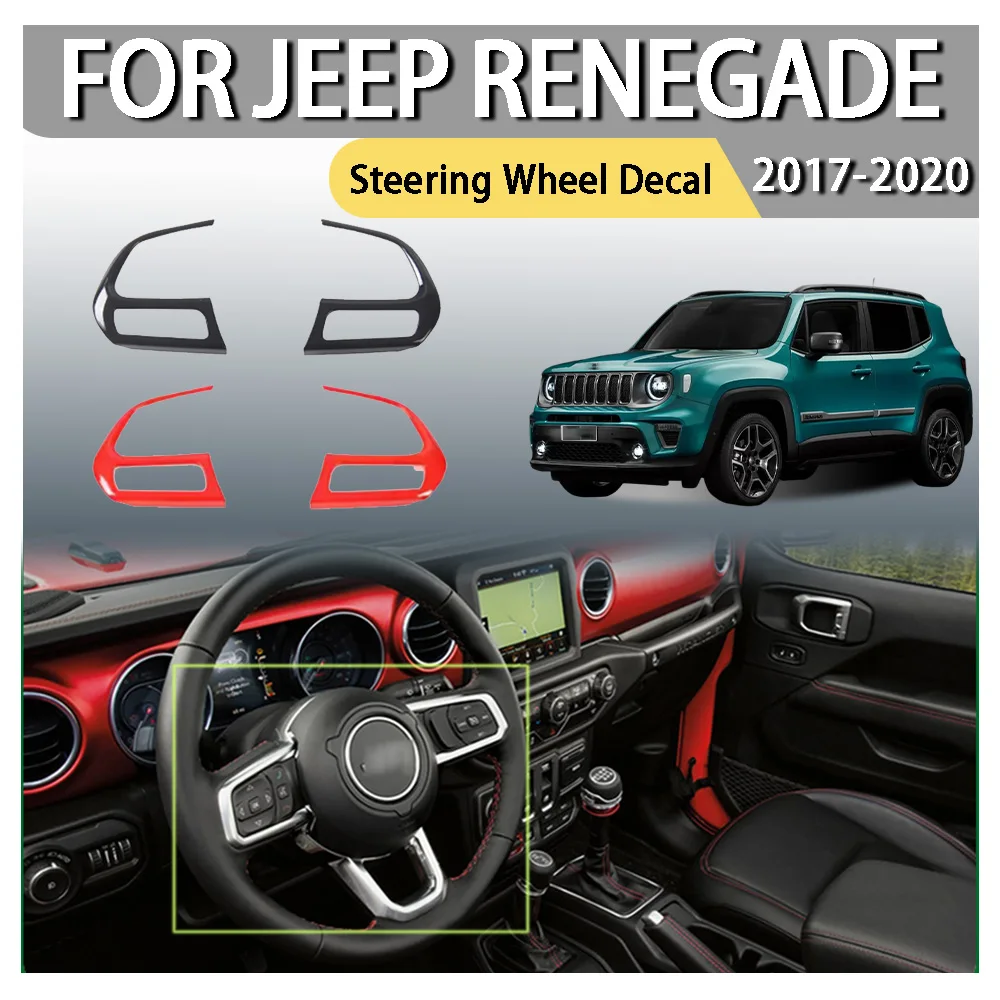 

ABS Plastic Car Styling Steering Wheel Decal For Jeep Renegade 2017 2018 2019 2020 Car Decoration Car Upgrade Cars Accessories