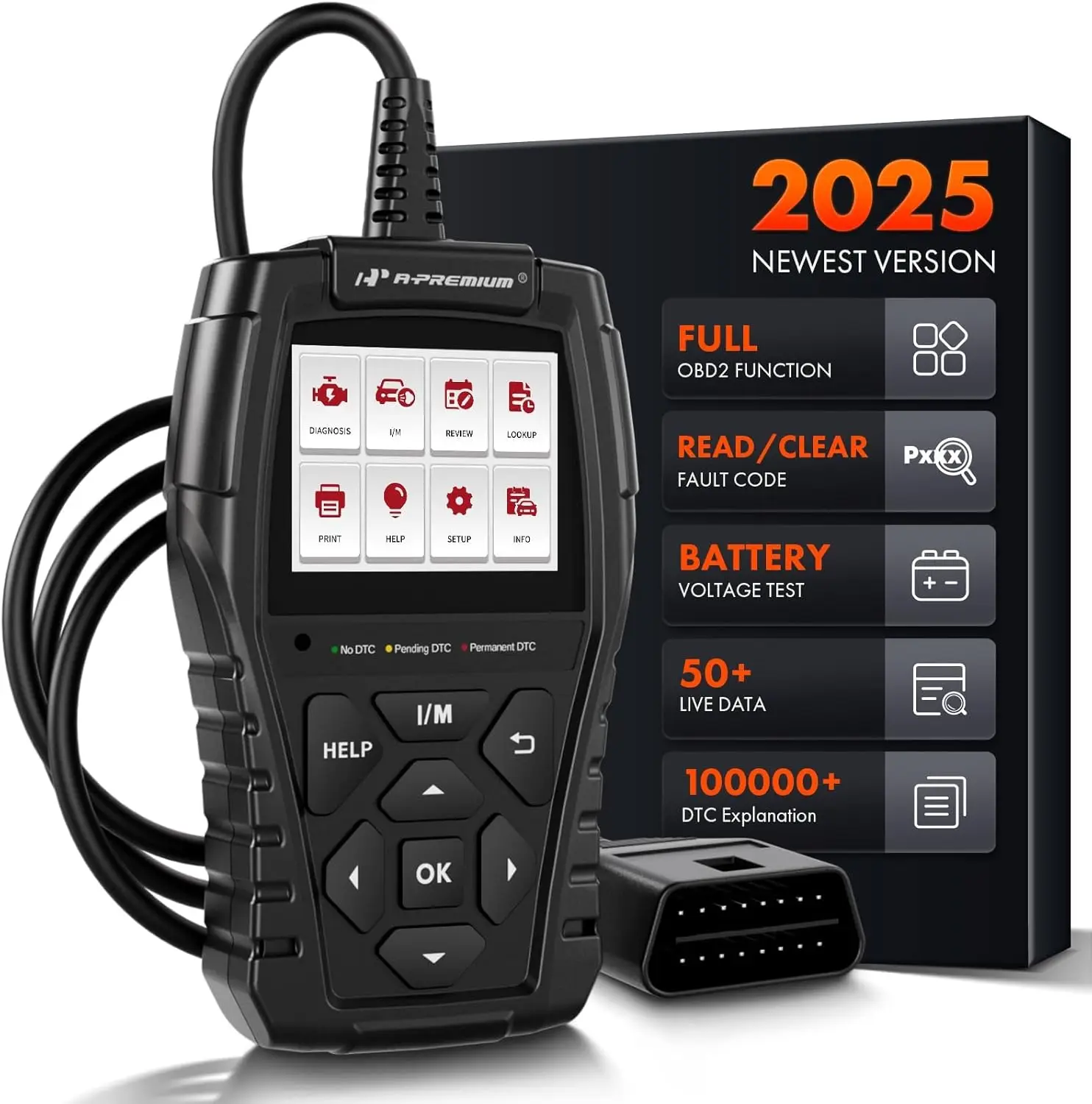 

Professional OBD2 Scanner Car Diagnostic Tool with Enhanced Features for All Vehicles from 1996