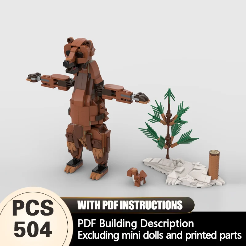

Creators Animal Series Model MOC Building Bricks Grizzly Bear Modular Technology Gifts Holiday Assemble Children Toys Suit