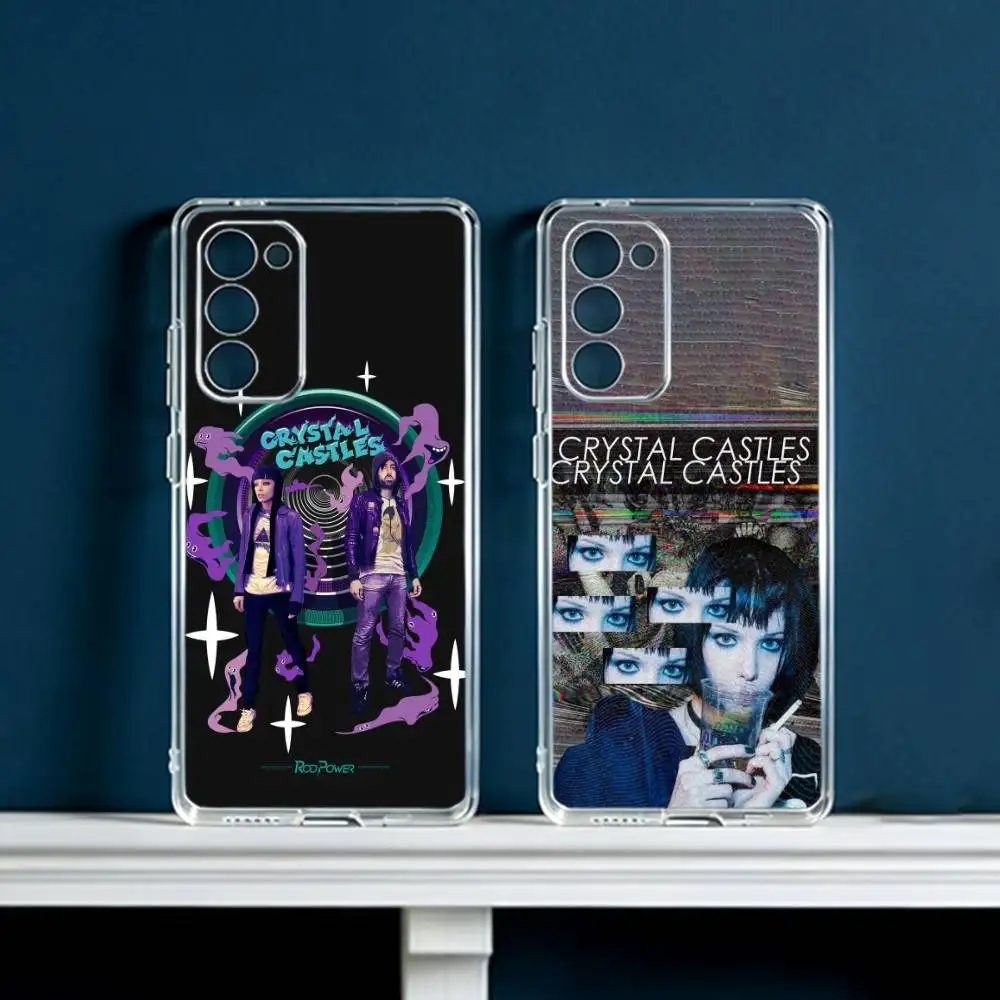 Band C-Crystal C-Castles Phone Case For Samsung Galaxy S24 S25 S23 S22 S21 Plus S24 S25 Transparent Cover Case