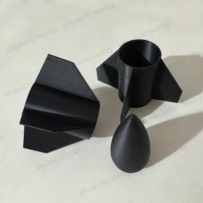 1Set 3D Printed Nose Cone Tail Fin Kit for Water/RC Rocket Model Fits 32mm/50mm Outer Diameter Tubes Shell Assembly Spare Parts