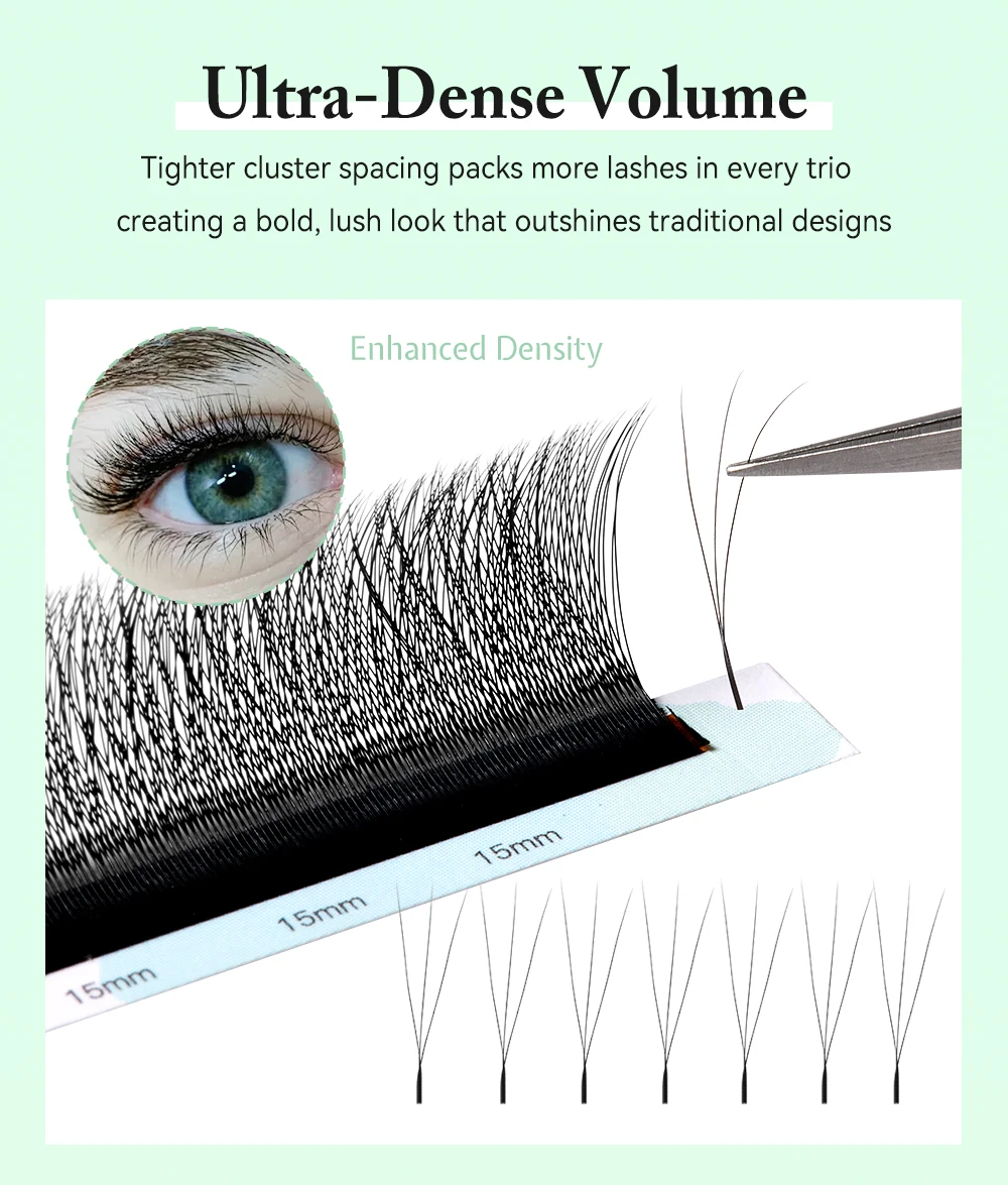 Yelix 3D Vorgefertigte Fächer-Wimpernverlängerungen mit kleinerem Abstand, schmaler Form, weiche Kunstwimpern für Salon & Professionelle Großhandels-Wimpernprodukte – Detail 6