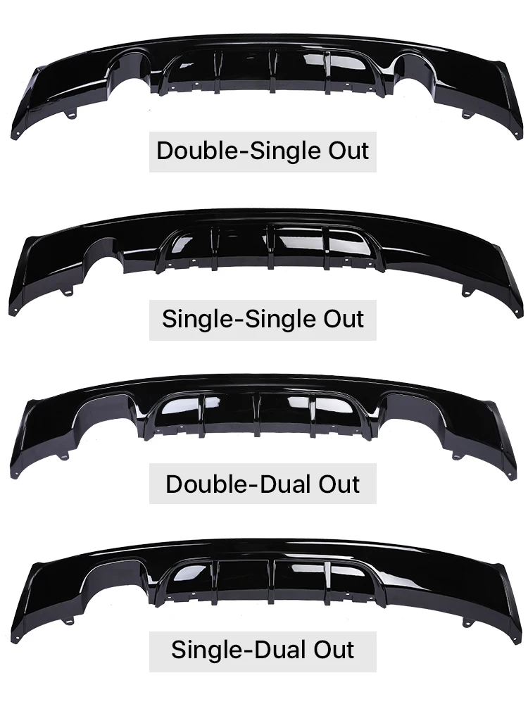 Carbon Rear Bumper Diffuser Lip Gloss Black M Tech MP Body Kit Diffusor Spoiler Auto Parts For BMW 2 Series F22 F23 2014-2020