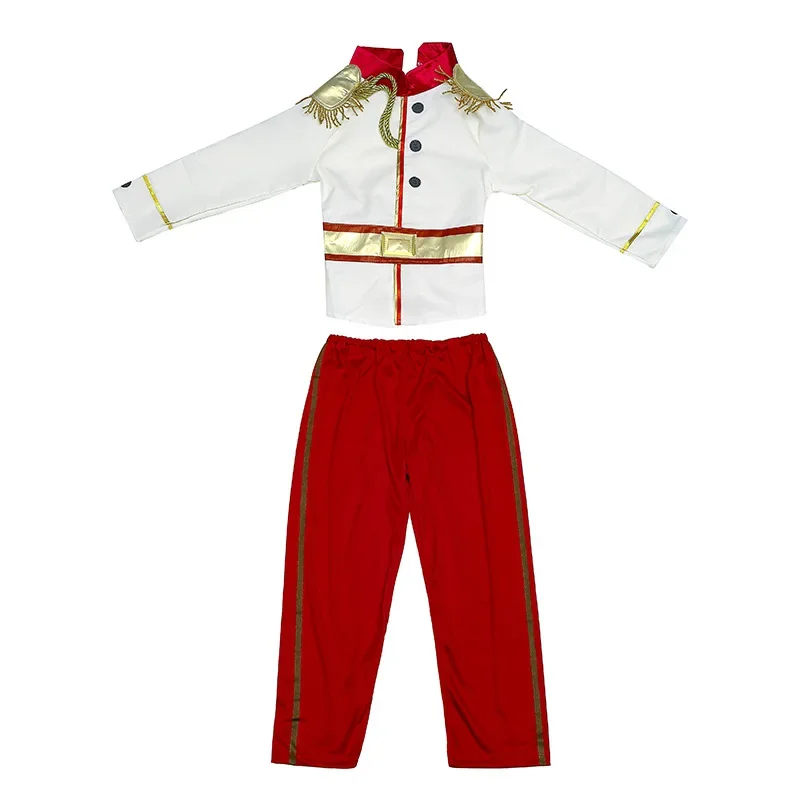 2024 Kids White America Royal Prince Fancy Dress Up Costume di Halloween Costume da cenerentola Prince per ragazzi