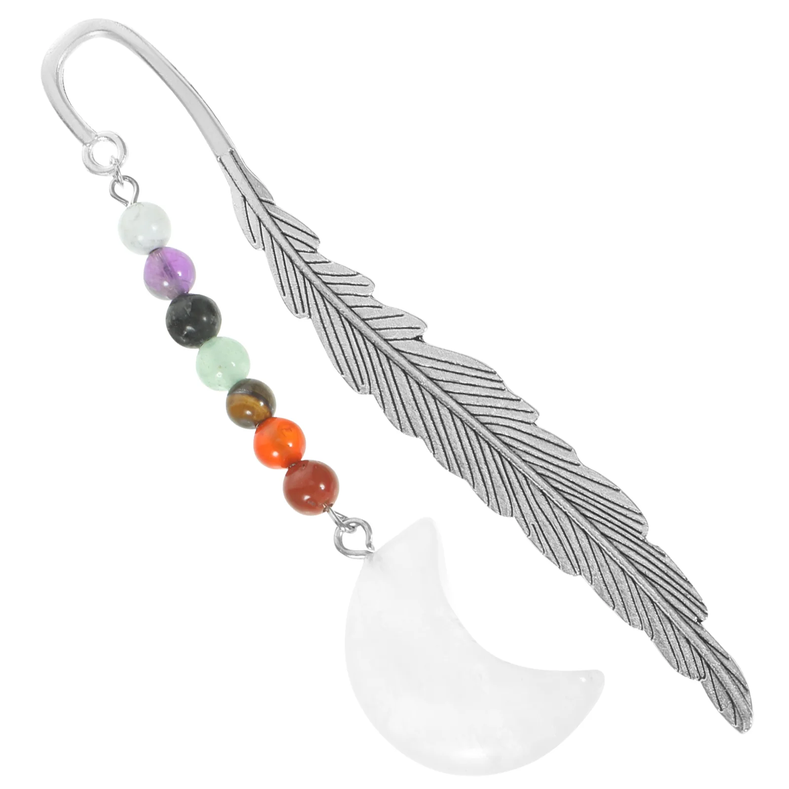 Colorful Moon Crystal Bookmark Gift Natural Reading Lovers Students Delicate Metal Guiding
