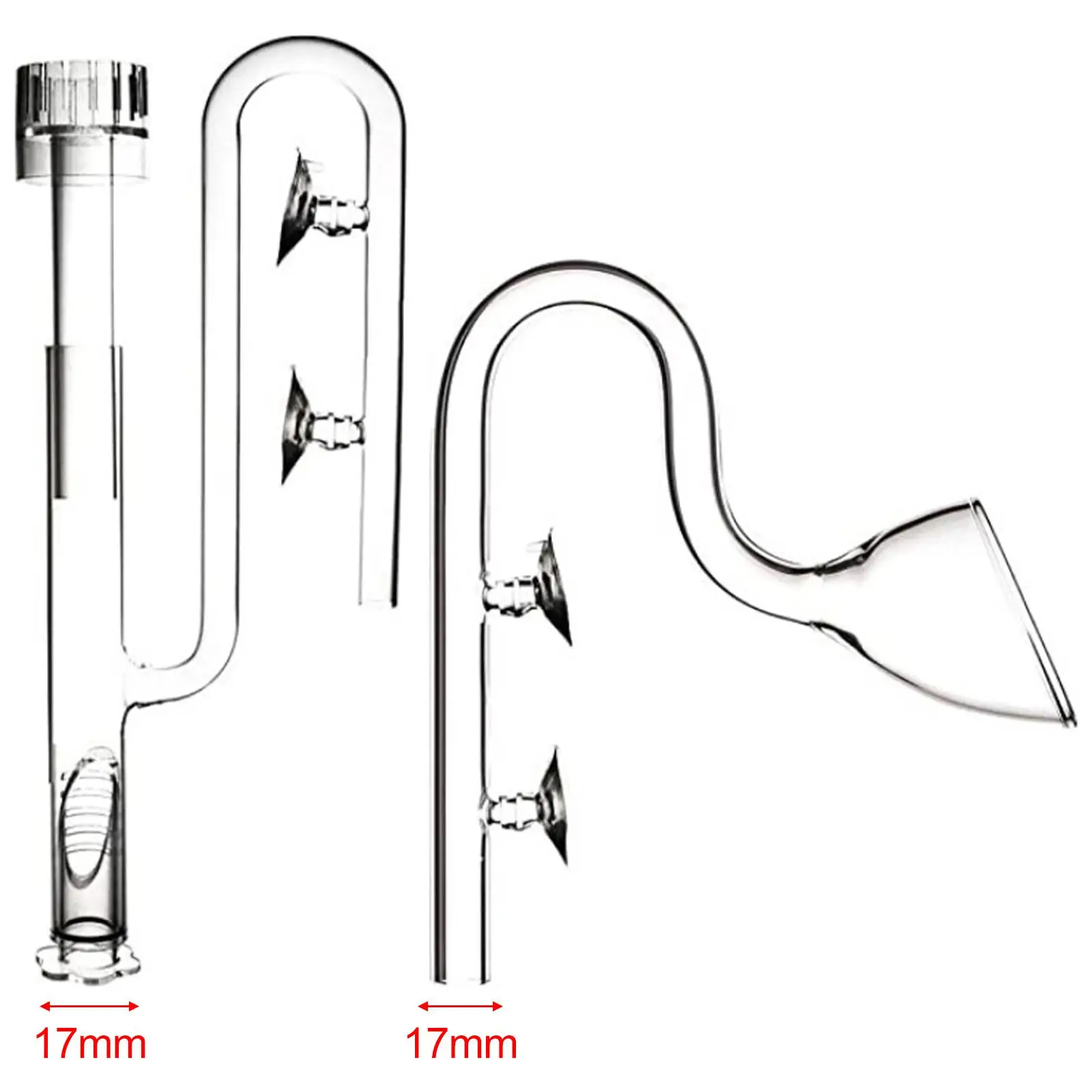 Clear Aquarium Lily Pipe Inflow/Outflow with Suction Cup Accessories Supplies Planted Connector Filter for Planted Tank Fish