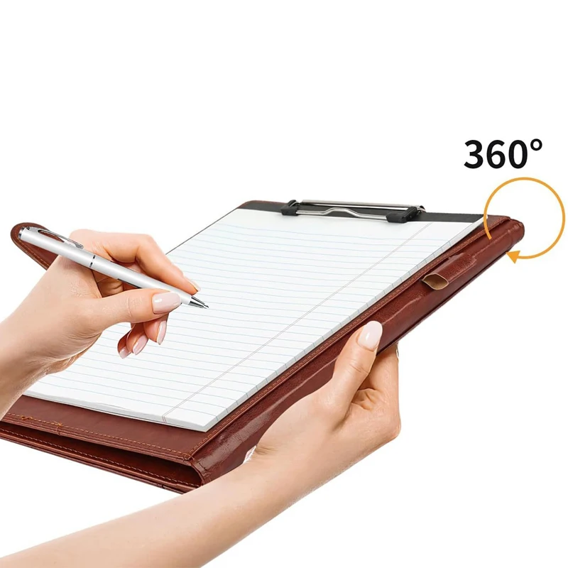 Multifunctional A4 Leather Conference Folder, Built-in Pen Holder, Ideal for Business Contracts and Meeting Record Storage