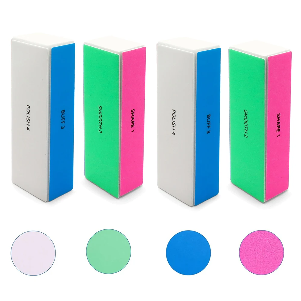 5/10pcs Nail Buffer Block 4 Step Colorful Buffing Block Shine Polishing Nail File Manicure Sanding Tools Kit Grind Natural Nails