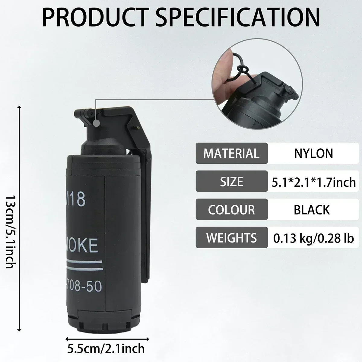 JL1/2ชิ้น M18 ของเล่น-ระเบิดมือ, ระเบิดควันจำลองแบบยุทธวิธี ของเล่นพลาสติก-ระเบิดมือ ระเบิดจำลองสำหรับกิจกรรมกลางแจ้ง