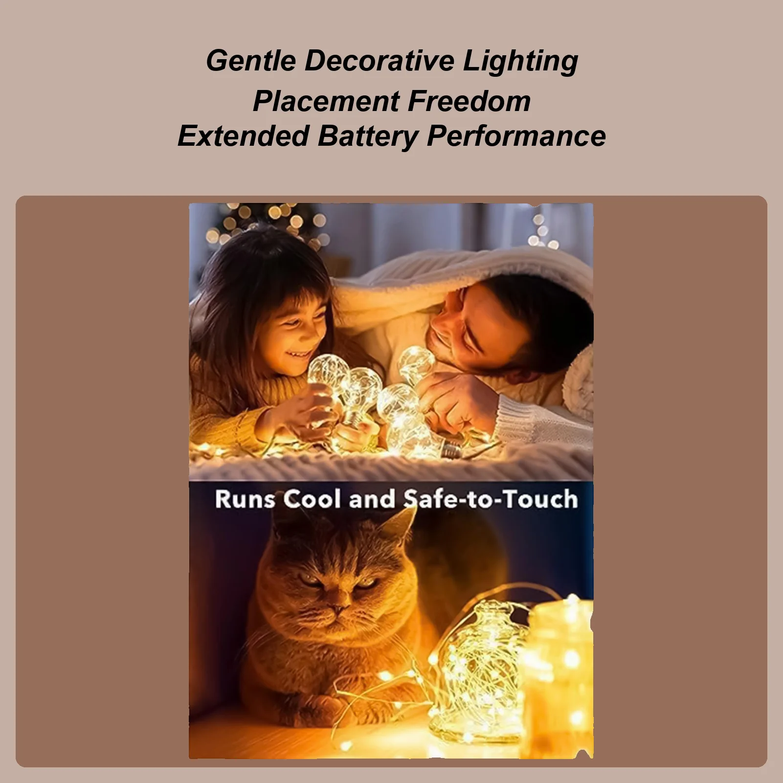 

Led Copper Wire String Lights 16.4Ft Battery Operated Lasting Decor Christmas Centerpiece Table Decorations For Yard Patio Fall