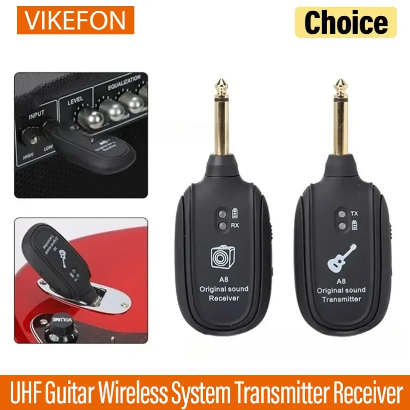 50M Long Distance UHF Wireless Guitar System Transmitter Receiver Lossless Pure Sound For Guitar Bass Practice Live Show