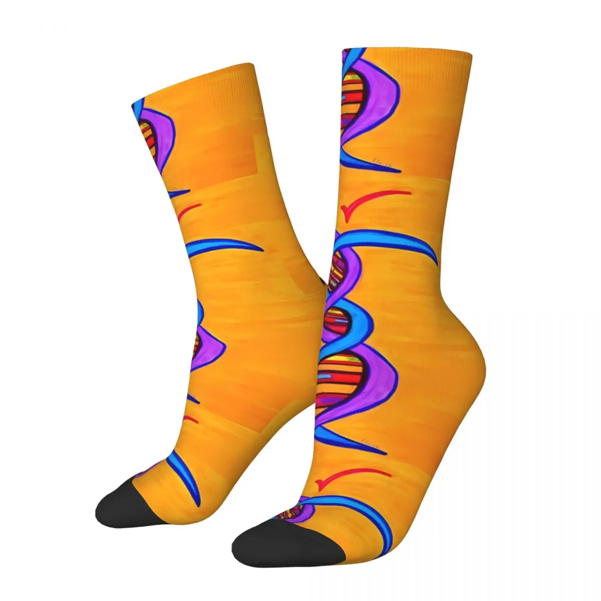 

Vintage Dancer Men's Socks DNA Genetics Unisex Novelty Pattern Printed Funny Crew Sock Gift