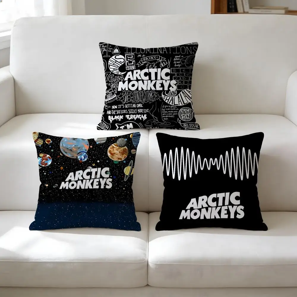 Rock Band A-Arctic Monkeys Cushion Cover Breathable Short Plush Pillow Case Wrinkle-Resistant Machine-Washable For Easy Care