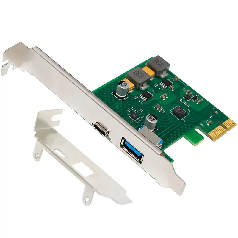 

Новинка! Безбатарейная карта расширения USB3.0 PCI-E с 2 портами Gen1 USB-A+ C 3.2, адаптер-хаб на чипе FL1100