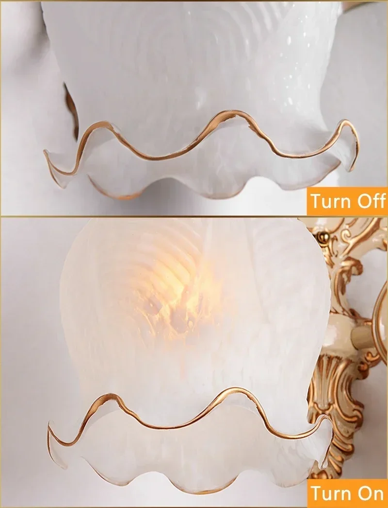 

European LED Retro Wall Lamp, Vintage Glass, E27 Lampada, Bedroom, Bedside Sconces, Living Room, Stair, Home Decor, Fixtures
