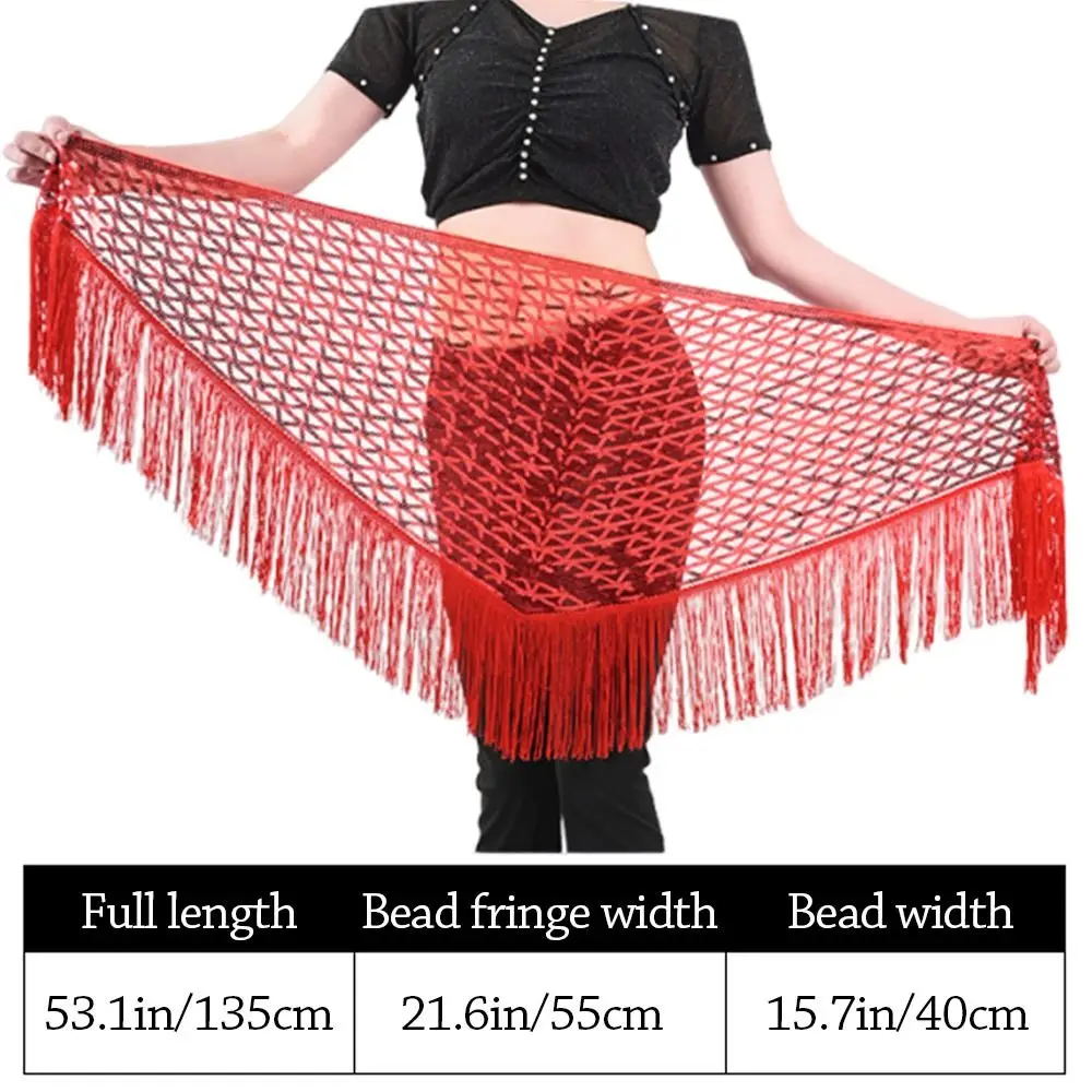 موضة شرابة الرقص الشرقي وشاح الورك البوهيمي الكروشيه المرأة حزام تنورة الترتر الخصر سلسلة تظهر ازياء