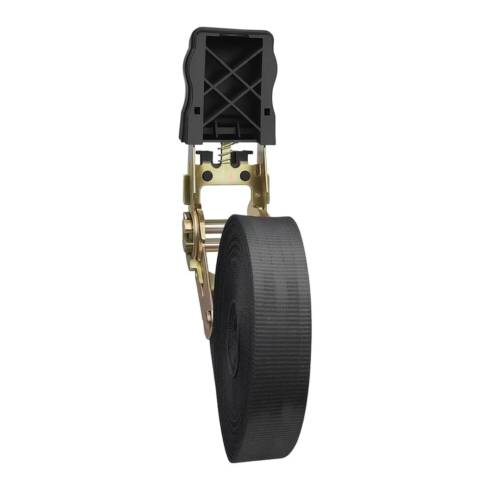 Heavy-Duty Polyester Ratchet Tie Down Strap with Metal Components for Truck Goods Packing and Luggage Fastening