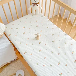 Newborn Cotton Bed Cover Soft Skin-friendly Breathable Baby Sleep Warm Sheets Non-slip Elastic Bed Mat Protector Baby Bedding