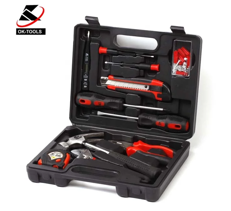 KAFUWELL-H1042A 11pcs portable tool set herramientas home repair hand hardware toolkit household combo toolbox with box OEM