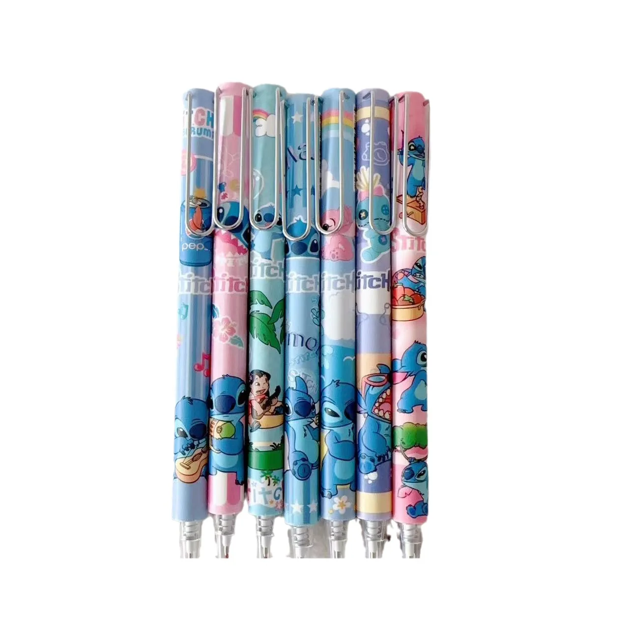 Imagem -04 - Disney-stitch Cartoon Gel Pen Escrita do Estudante Assinatura do Escritório Caneta Neutra Material Escolar Papelaria Coreano Atacado Novo 24 Pcs