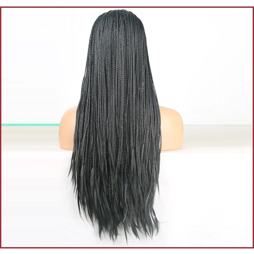 13x4 Wig kepang renda depan Wig sintetis Afro dreadlock untuk wanita 30 inci 3x Wig Frontal renda transparan kepang putaran