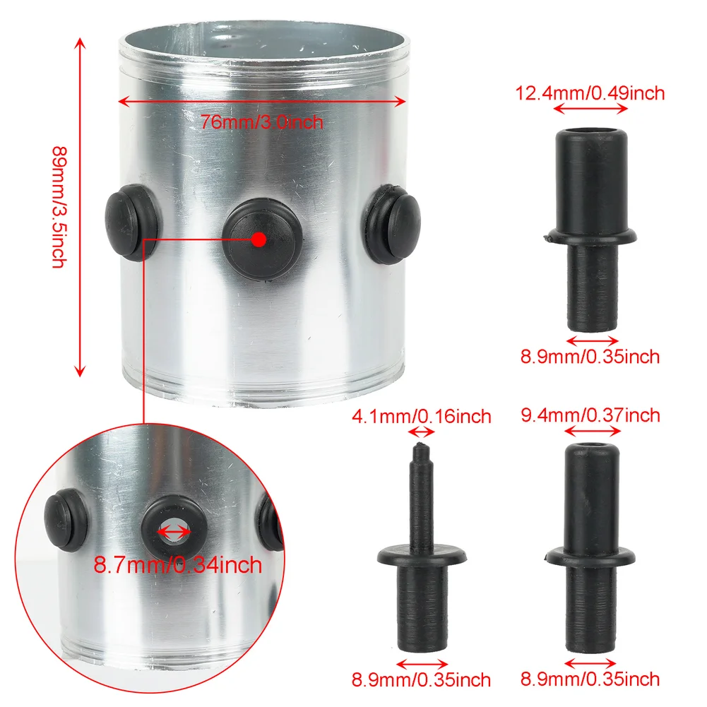 Aluminum Pipe Connector 3 inch OD Used in for custom Fabricated Air Intake Systems for Naturally Aspirated and Forced Induction