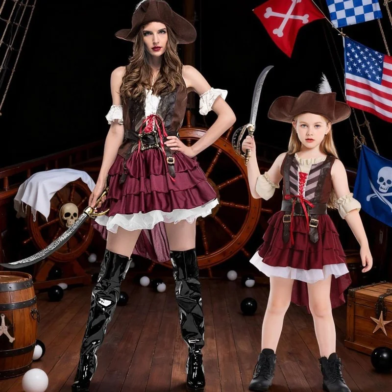 

Halloween Parent-Child Pirate Performance Costume Adult Children Cosplay Stage Costume Festival Theme Role-playing