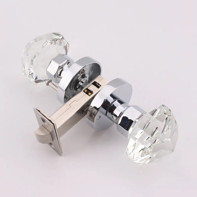 

Top Luxury Crystal Door Knobs Privacy Door Lock Interior Living Room Bedroom Bathroom Silent Door Knobs Lock Keyless Gold/Chrome