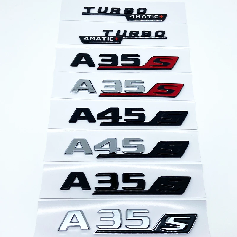 Применяется к буквам ABS A35 A45 A45S Turbo 4matic Эмблема для Benz Автомобиля Крыло Багажник Задний W176 W177 Наклейка с логотипом