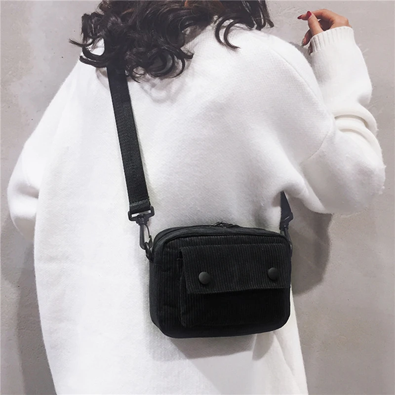 Women Bag Leisure Single Shoulder Messenger Bag Casual Corduroy Small Square Bag Mini Simple Women CrossBody Bag Purse Phone Bag