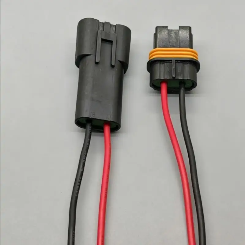 Easy Install 2 Pin Automotive Electrical Socket with Wires Reliable Car Wire Cable Connectors for DIY Auto Enthusiasts