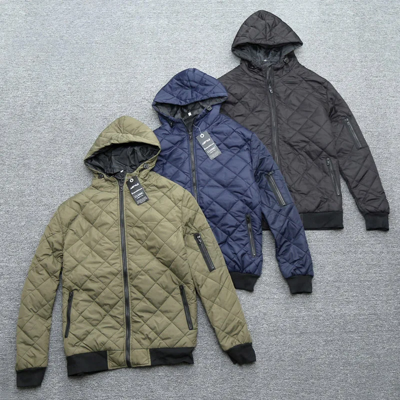 جاكيت رجالي شتوي دافئ من القطن السميك بنمط الماس على الطراز الأمريكي القديم من كولبار، معطف مبطن بالقطن مع غطاء للرأس، تصميم ...