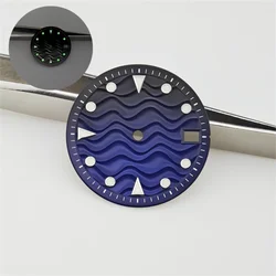 28.5MM Watch Dial Water Ripple Pattern for NH35/NH36/4R36/7S26 Movement Modified Dials Watch Face DIY Parts