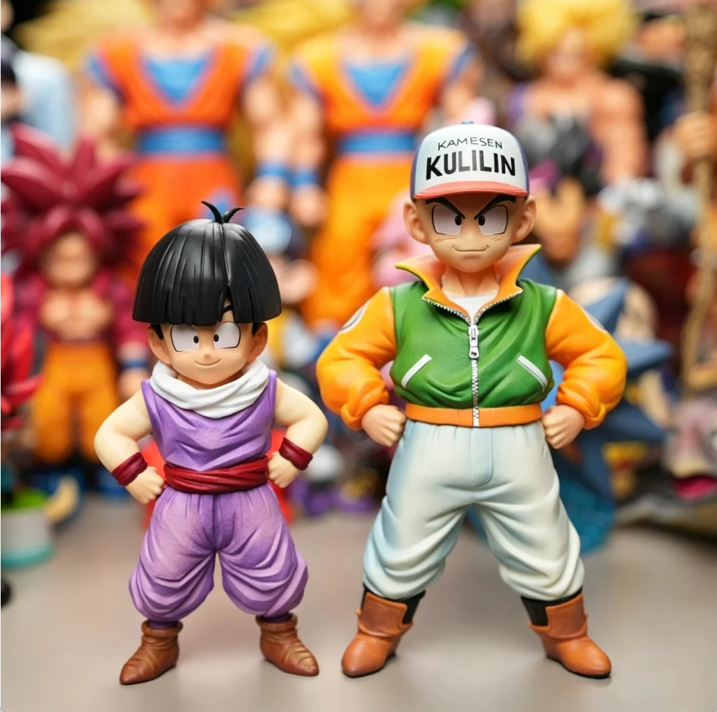 Figuras de Anime de Krillin y Son Gohan de 13/15 cm, 5.1/5.9 Pulgadas, Estatua de PVC, Adorno de Escritorio, Colección de Figuras, Modelo Decorativo para Habitación, Juguete de Escritorio