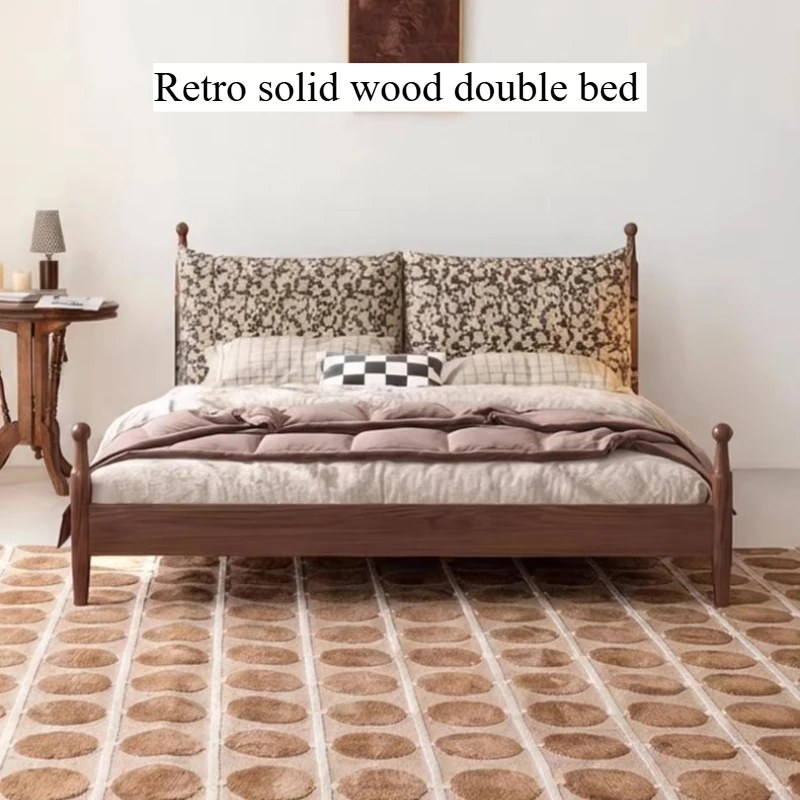 

180x200cm Aesthetic Bed Wooden Frames Queen Size Nordic Design Bed 2 People Adult Women Frame Full Size Bedroom Furnitures