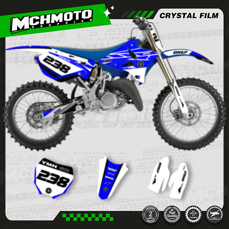 

MCHMFG Motorcycle Fairing Graphics Decal Stickers Kits For YAMAHA 2002-2014 YZ125 YZ250 YZ 125 250 Number Name Custom