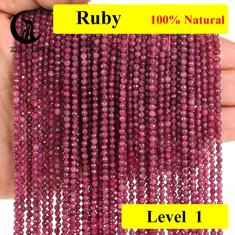 Zhe Ying 120pcs/lot Natural Facted Ruby Stone Tiny Apatite Amazonite Stone Beads for Jewelry Making DIY Bracelet Accessories