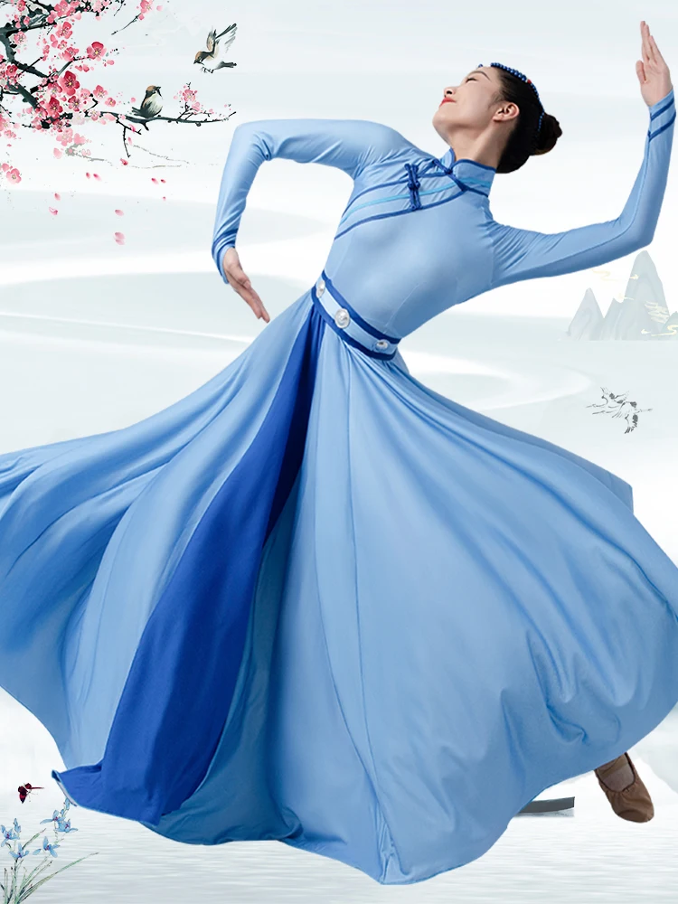 

Женский монгольский танцевальный костюм, белая монгольская роба, летняя юбка, этническая сценическая одежда, бренд Tewnjerll